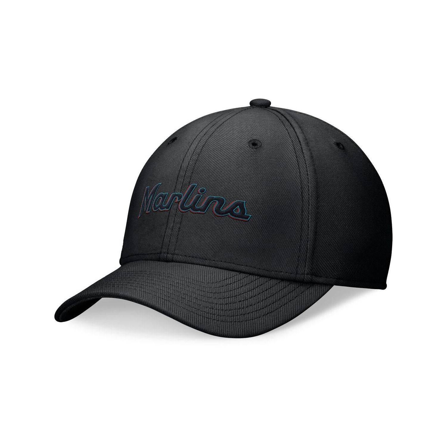 Men's Black Miami Marlins Evergreen Performance Flex Hat
