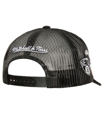 Men's Black Brooklyn Nets Times Up Classic Script Cord Trucker Hat