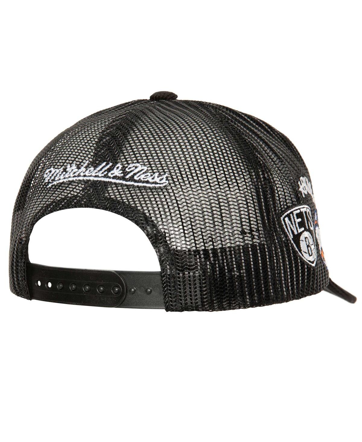 Mitchell & Ness Men's  Black Brooklyn Nets Times Up Classic Script Cord Trucker Hat In Black