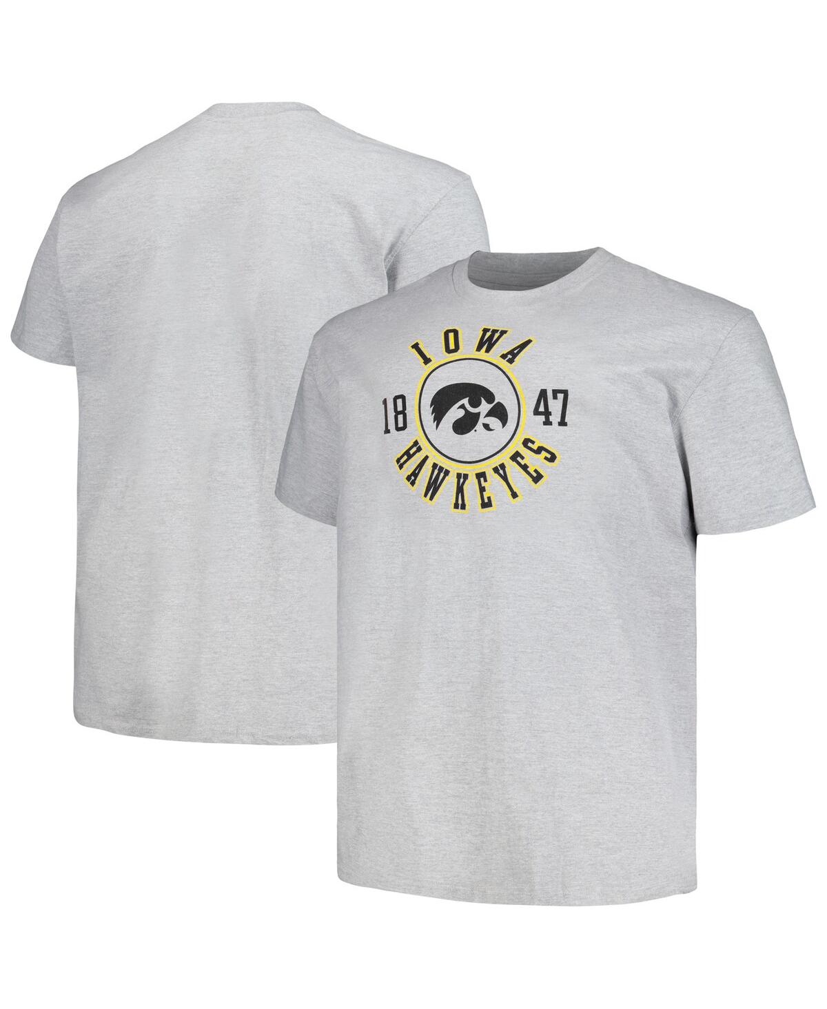 Shop Champion Men's  Heather Gray Iowa Hawkeyes Big And Tall Circle Logo T-shirt