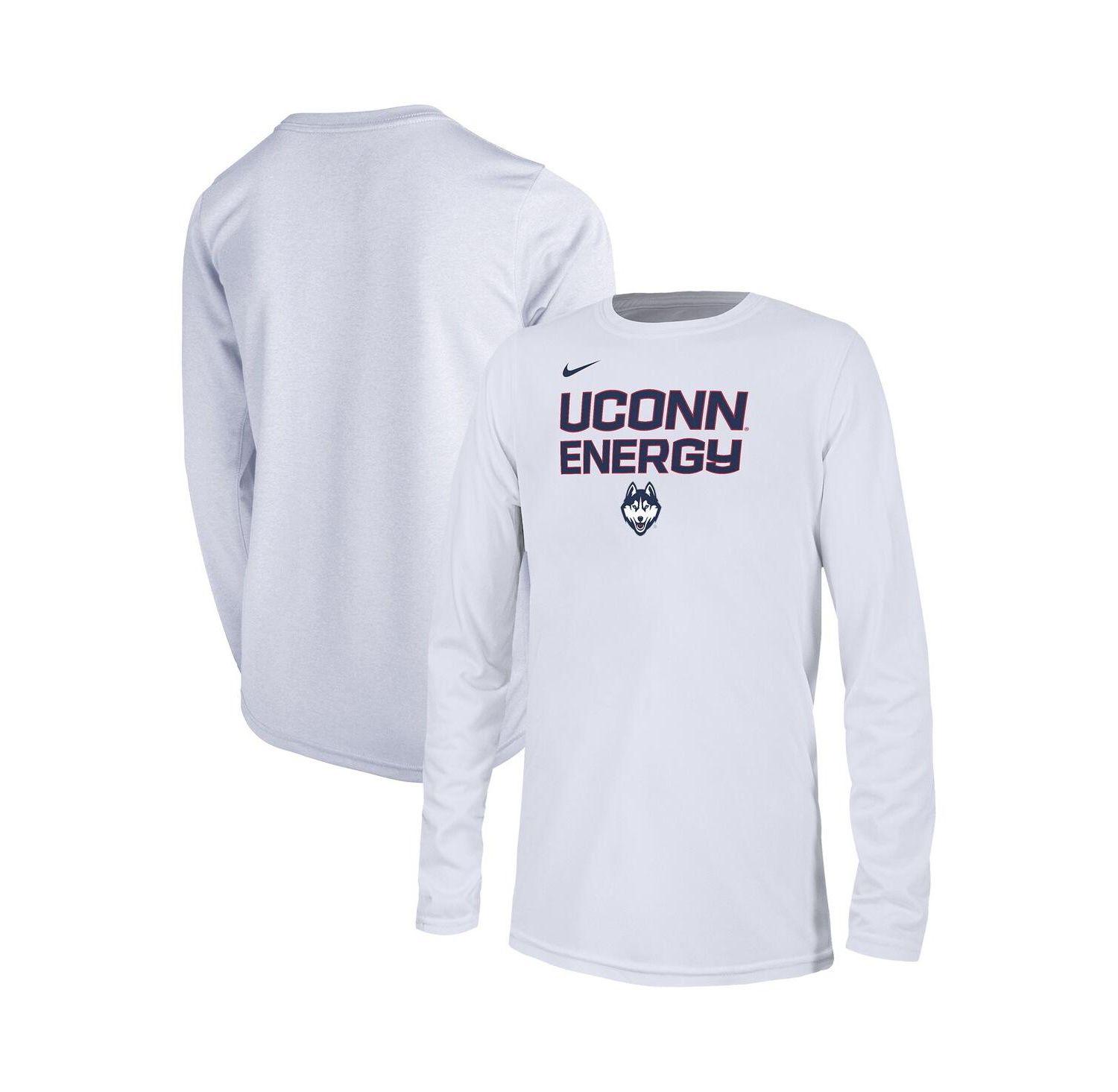 Big Boys White UConn Huskies 2024 On-Court Bench Energy T-shirt