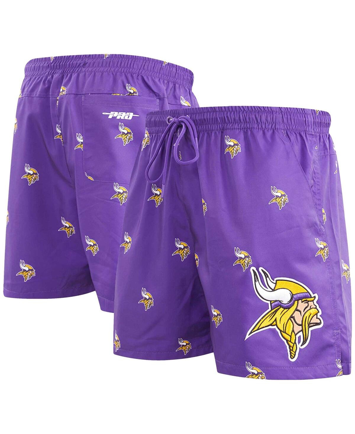 Pro Standard Men's  Purple Minnesota Vikings Allover Print Mini Logo Shorts