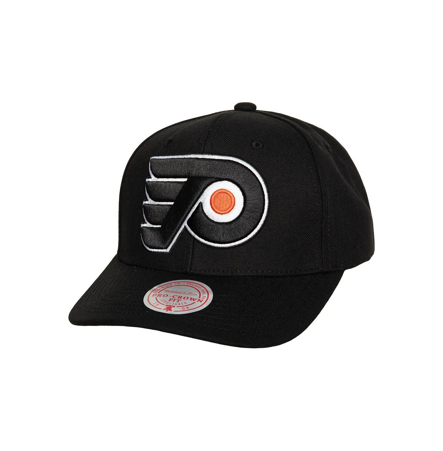 Мужская кепка Mitchell & Ness Black Philadelphia Flyers Team Ground Pro Adjustable Hat — фото 1