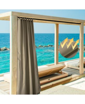 54"x108" Outdoor Privacy Curtain Panel Tab Top UV30+ Patio Lanai Pergola 2 Piece