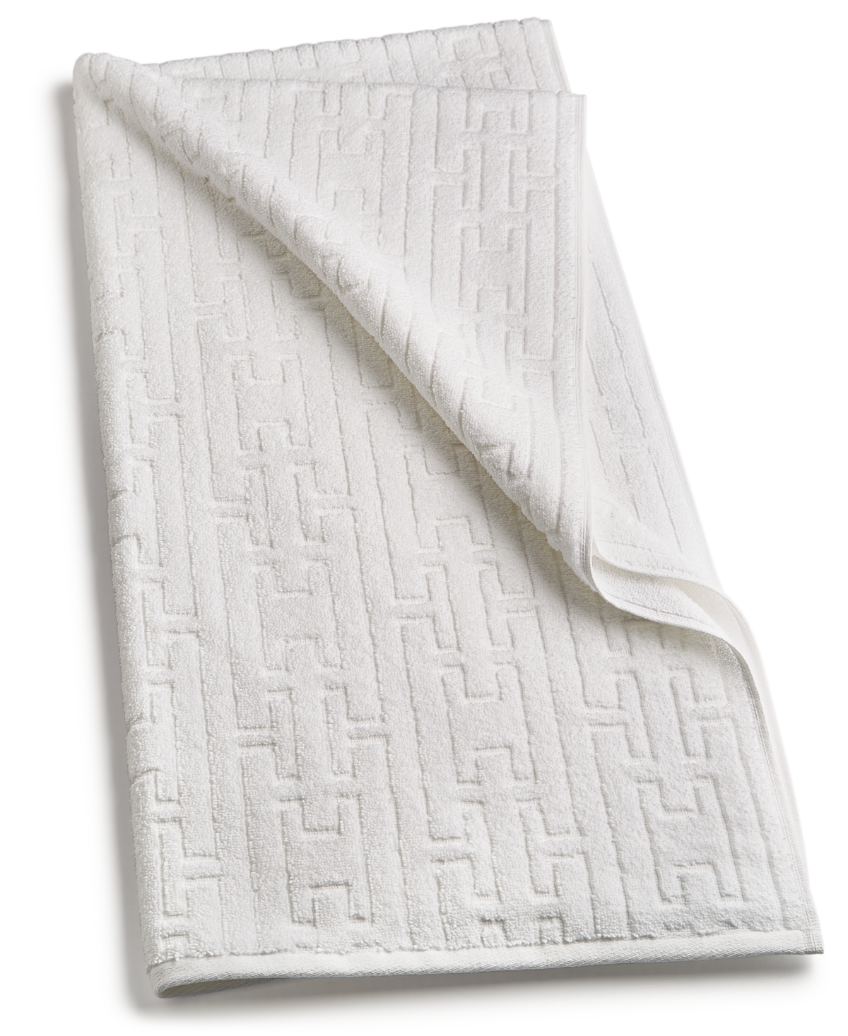 Shop Hotel Collection Sculpted Chain-link Bath Towel, 30" X 56", Created For Macy's In White
