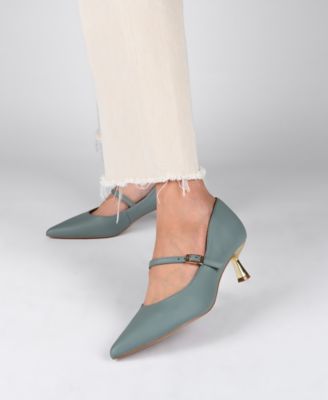Women's Manza Pointed Toe Mary Jane Kitten Heel Pumps