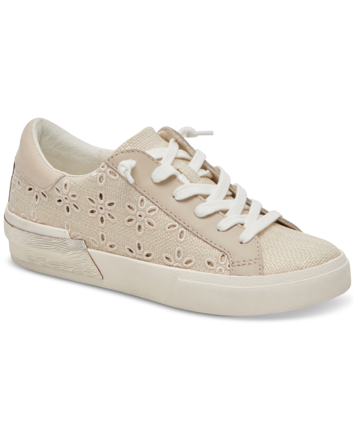Dolce Vita Women's Zina Lace Up Sneakers In Oatmeal Floral