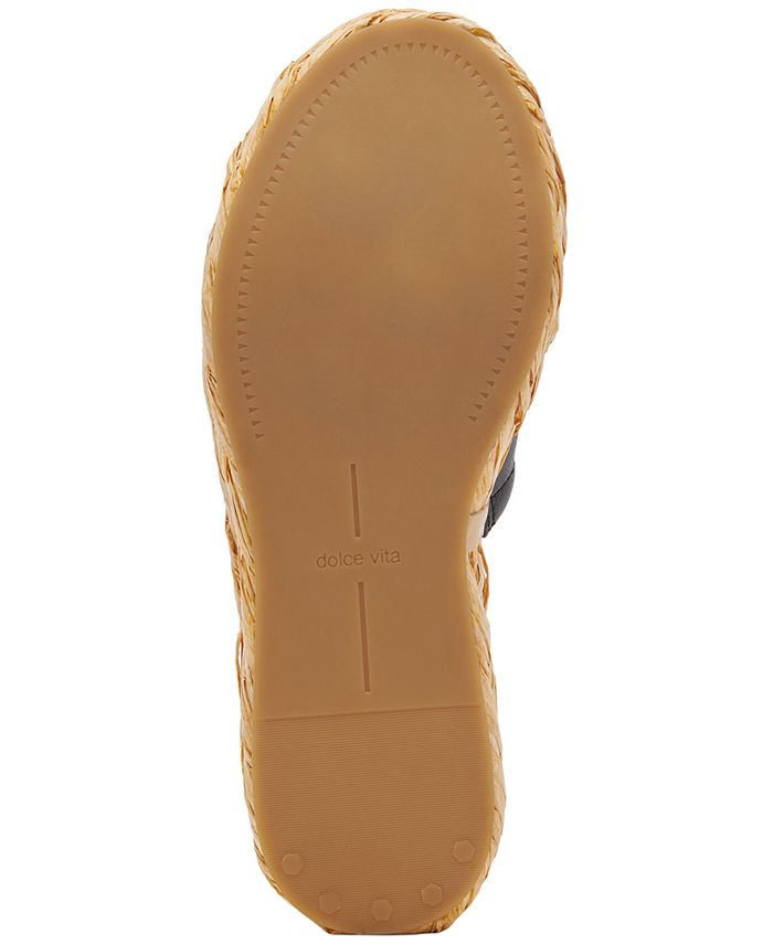 Dolce Vita Women's Chavi Raffia Flatform Slide Sandals - Macy's