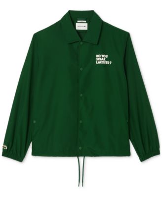 Lacoste - Men's Lightweight Snap-Front Coach Jacket
