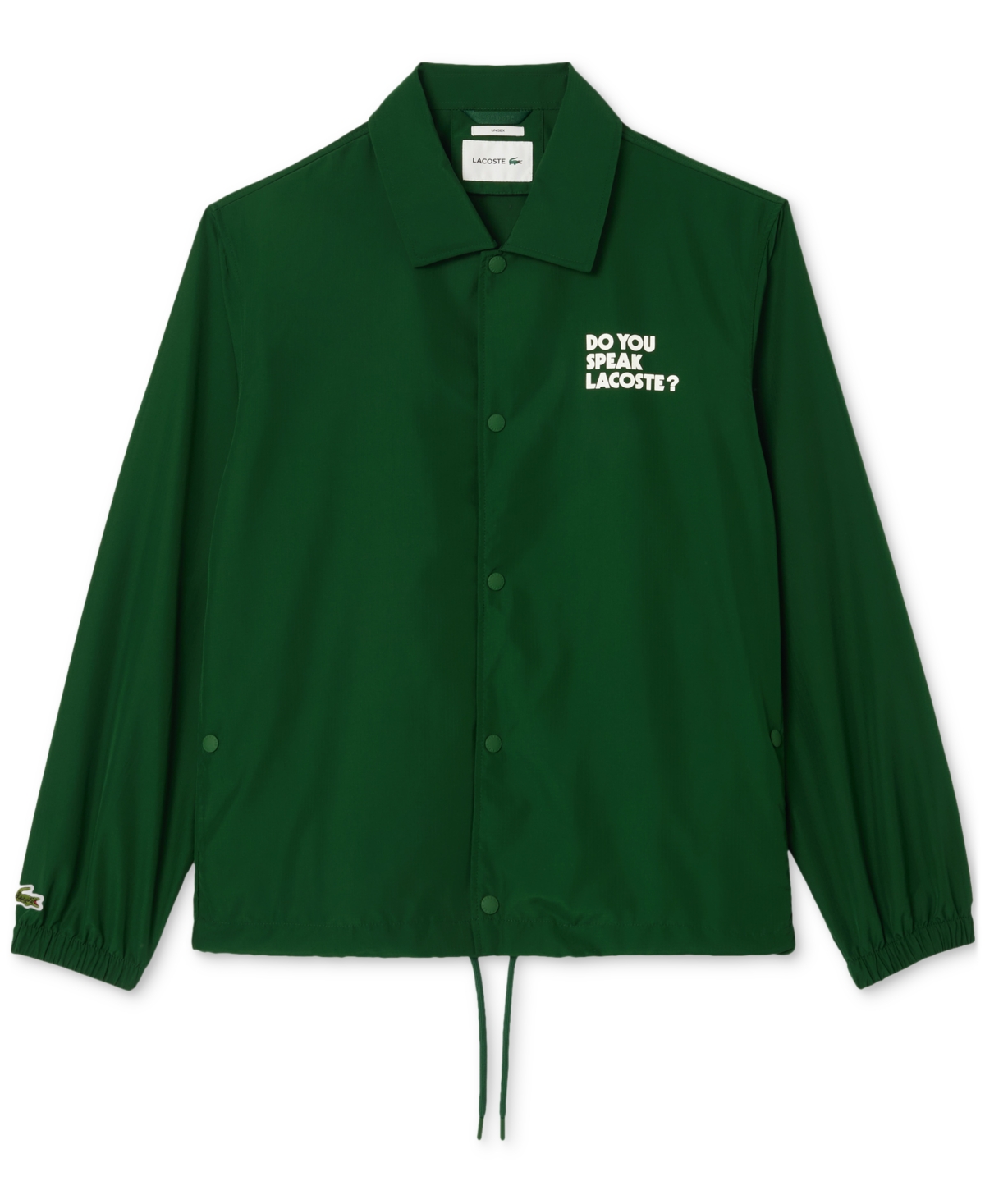 Shop Lacoste Men's Lightweight Snap-front Coach Jacket In Vert