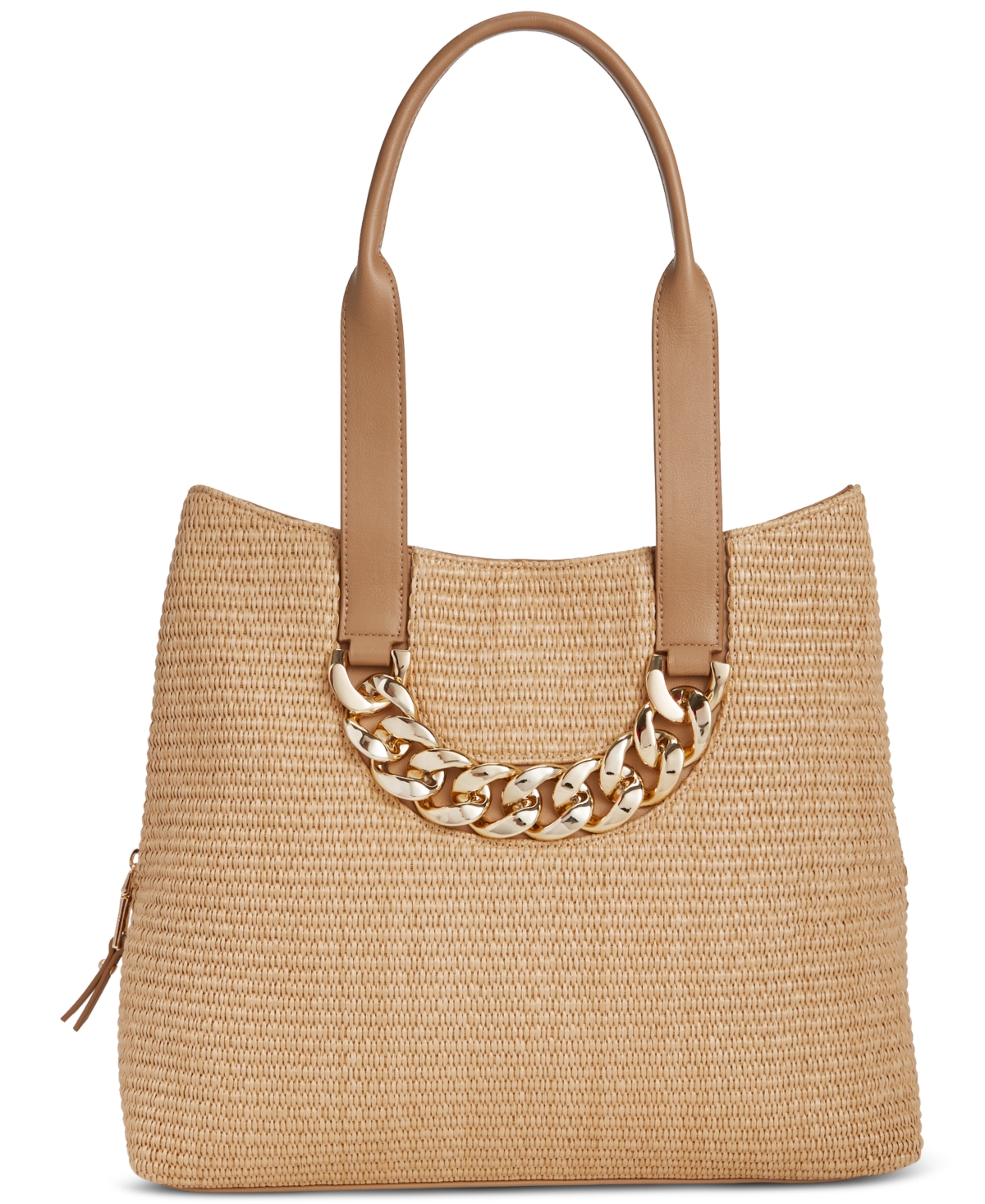 Shop Inc International Concepts Trippii Medium Straw Chain Tote, Created For Macy's In Straw,ntrl Cml