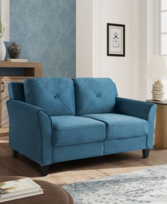 56.3" W Polyester Harvard Loveseat with Curved Arms