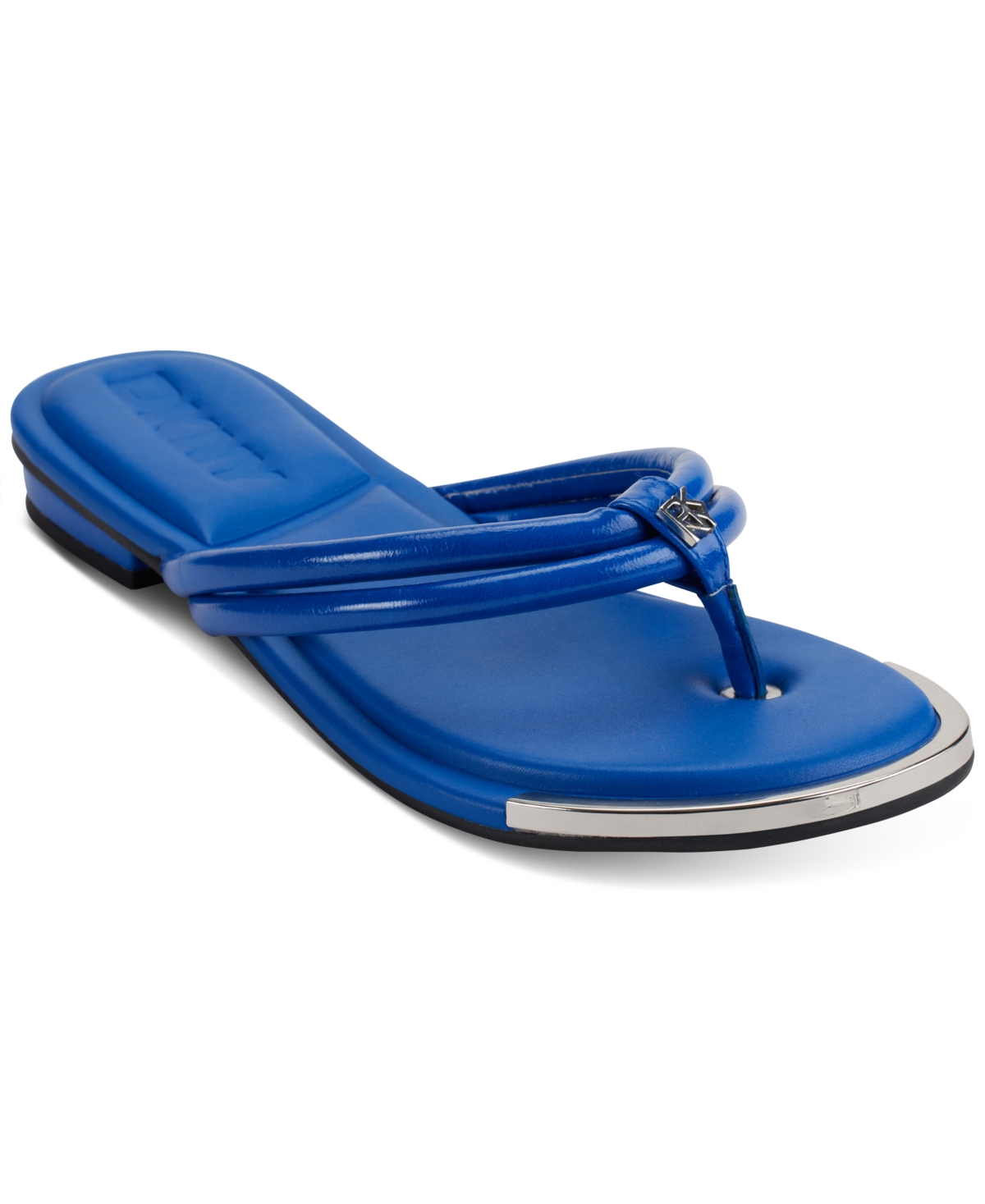 Shop Dkny Clemmie Slip On Thong Flip Flop Sandals In Royal Blue