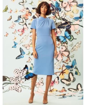 Women's Shirred-Shoulder Sheath Dress