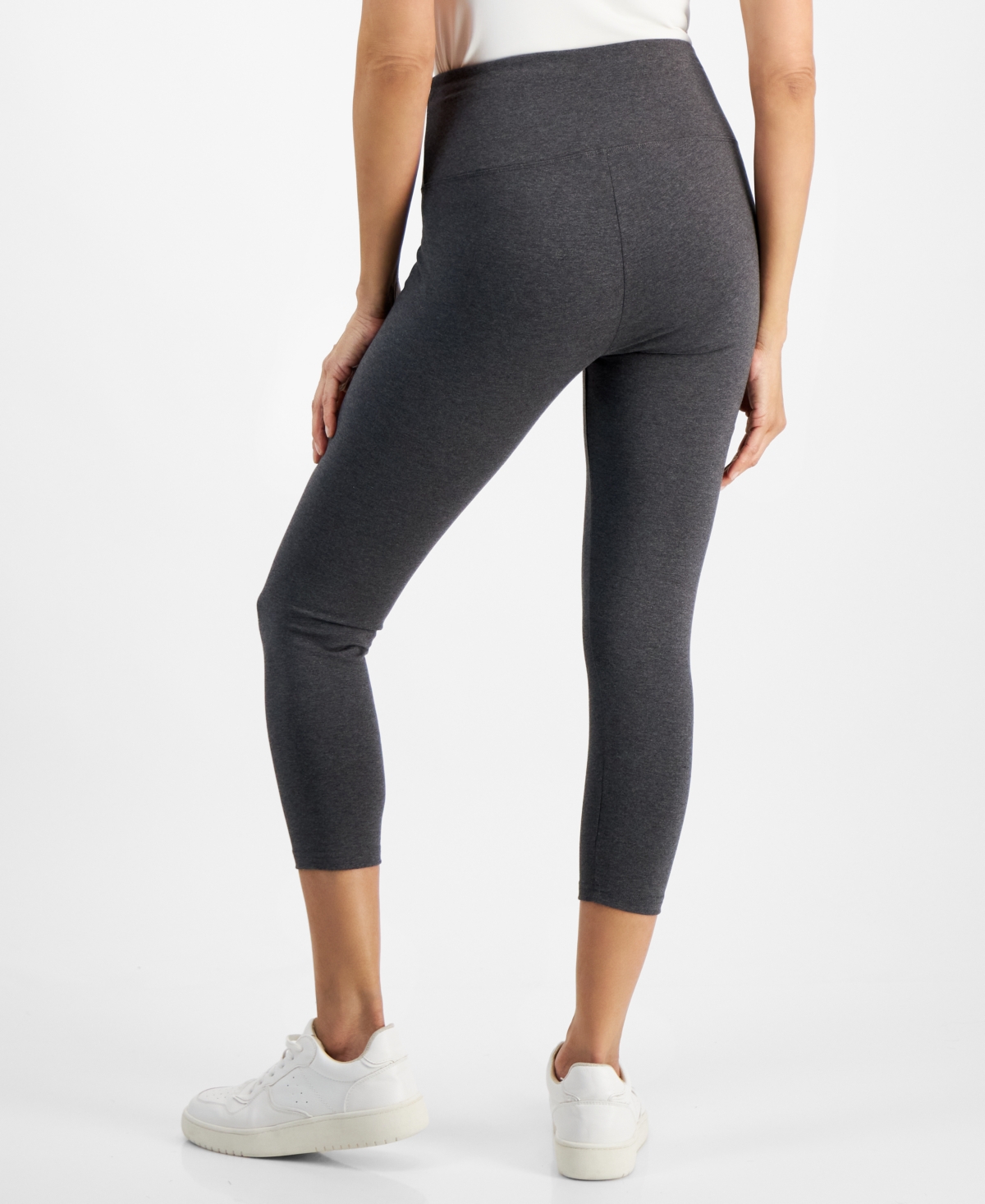 Shop Style & Co Women's High-rise Basic Leggings, Created For Macy's In Charcoal Hthr