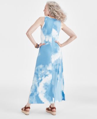 Women's Tie-Dye Knit Maxi Dress