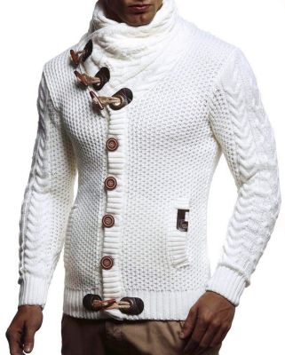 Men's Knitted Turtleneck Jacket - Winter Cardigan Sweaters for Men