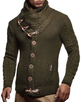 Men's Knitted Turtleneck Jacket - Winter Cardigan Sweaters for Men