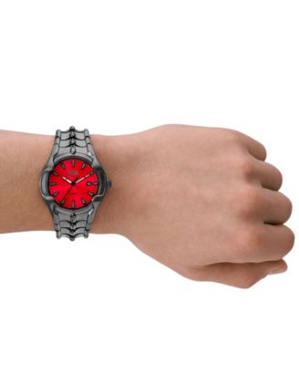 Diesel Men's Vert Three Hand Date Gunmetal Stainless Steel Watch