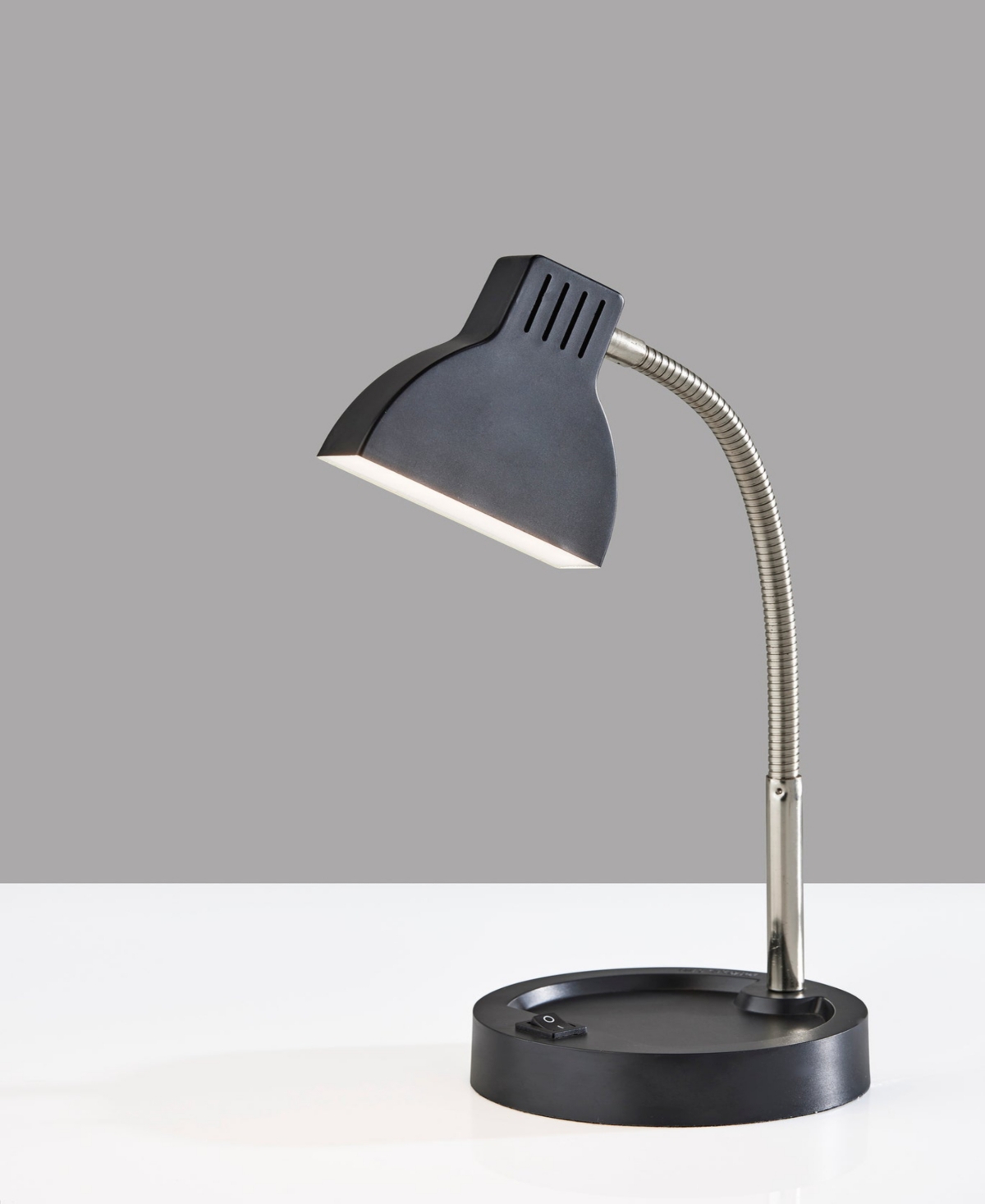 Adesso 13.5" Slender Led Desk Lamp In Black Brushed Steel