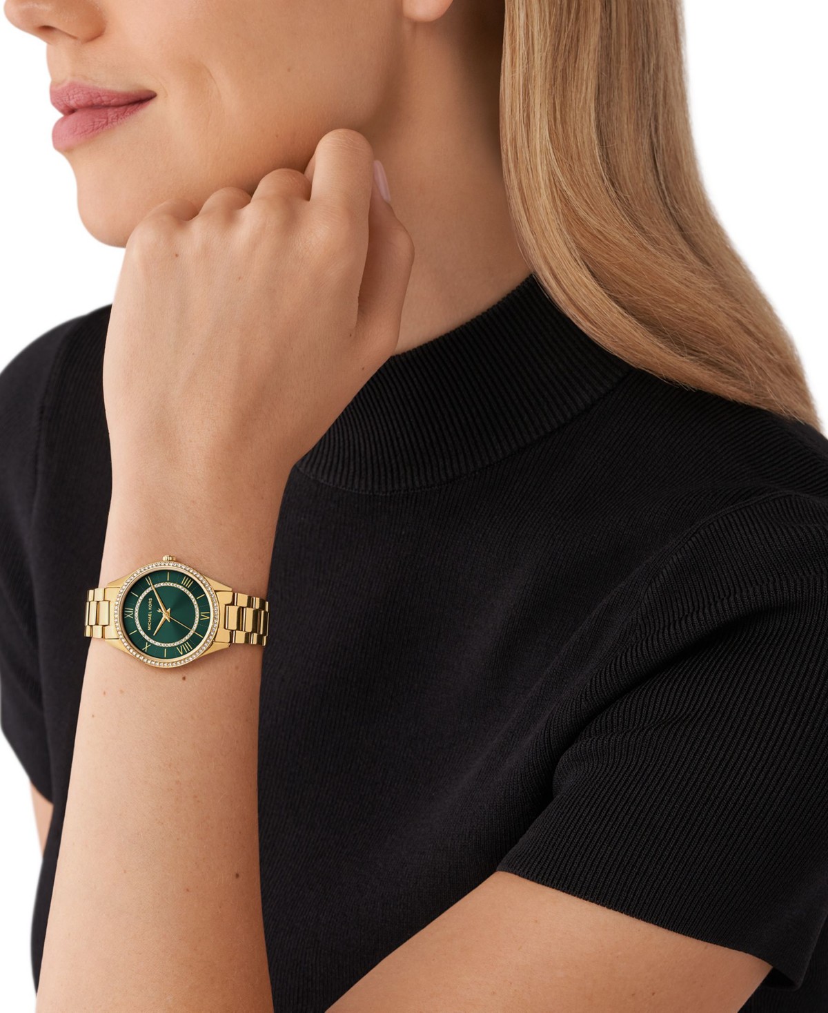 Женские часы Michael Kors Lauryn Three-Hand золотистые из стали 33мм — фото 4