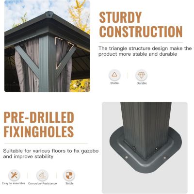 Streamdale 12' X 20' Hardtop Gazebo, Aluminum Metal Gazebo