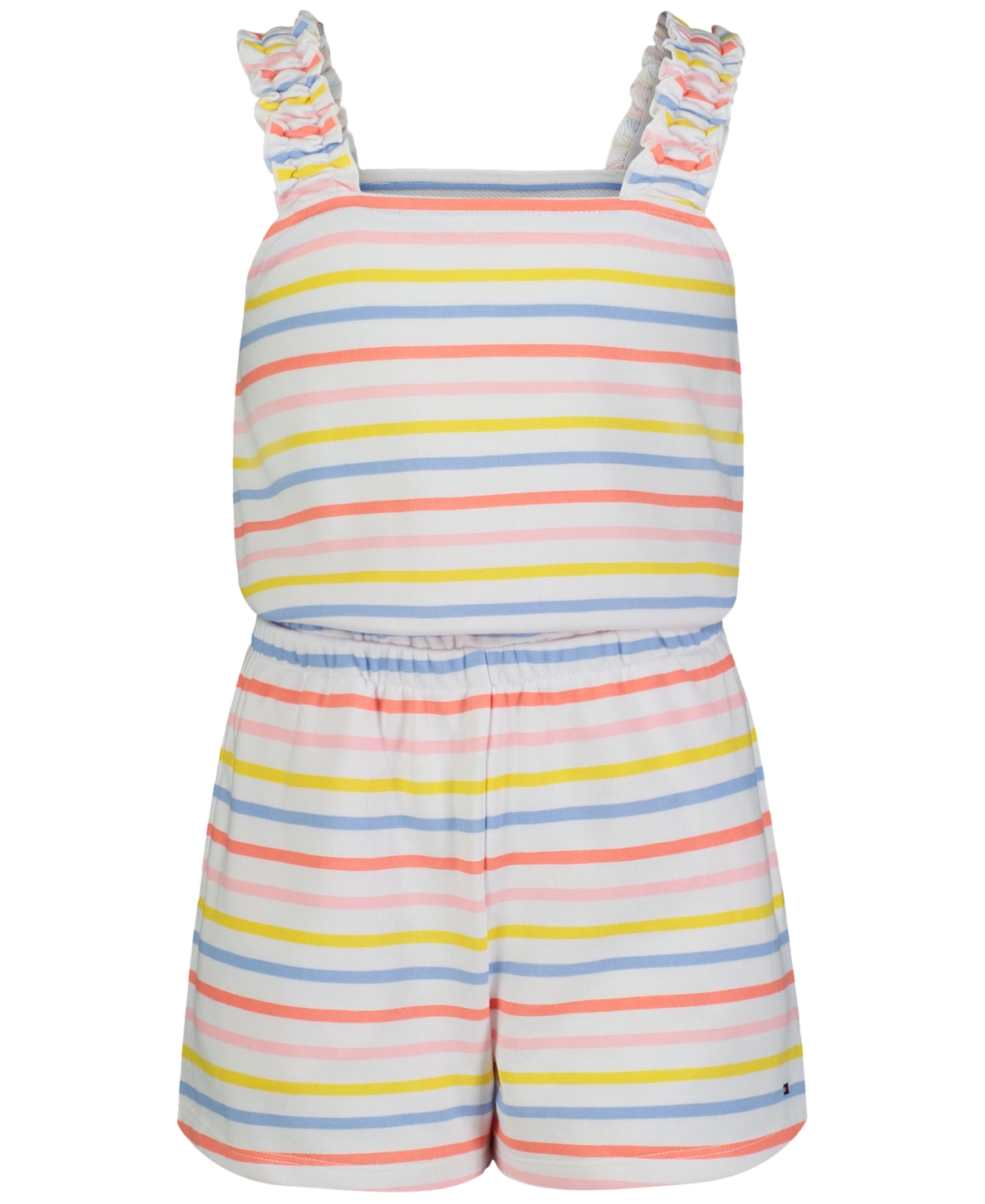 Shop Tommy Hilfiger Toddler Girls Striped Terry Romper In White