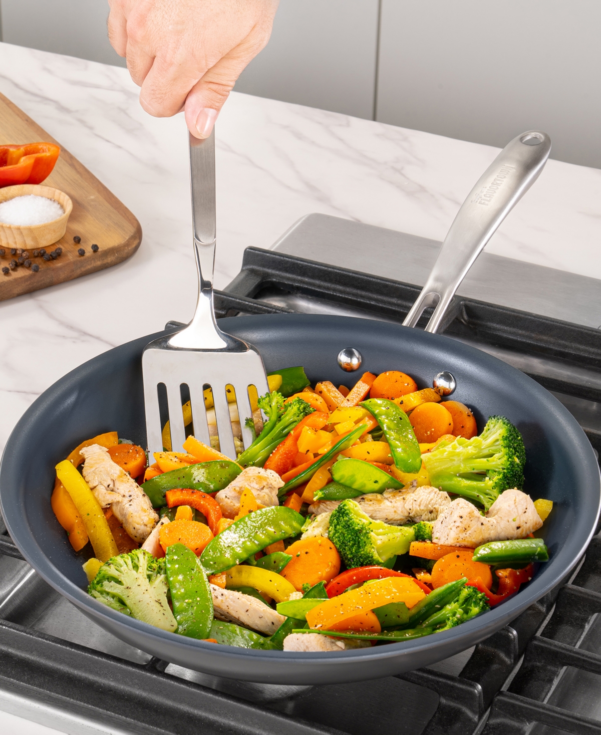 Guy Fieri 's Flavortown Hard-anodized Laser Titanium Aluminum 10-pc. Cookware Set In Charcoal