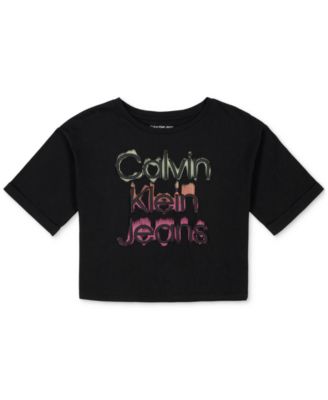 Calvin Klein - Big Girls Glow  Jean Oversize Logo T-Shirt