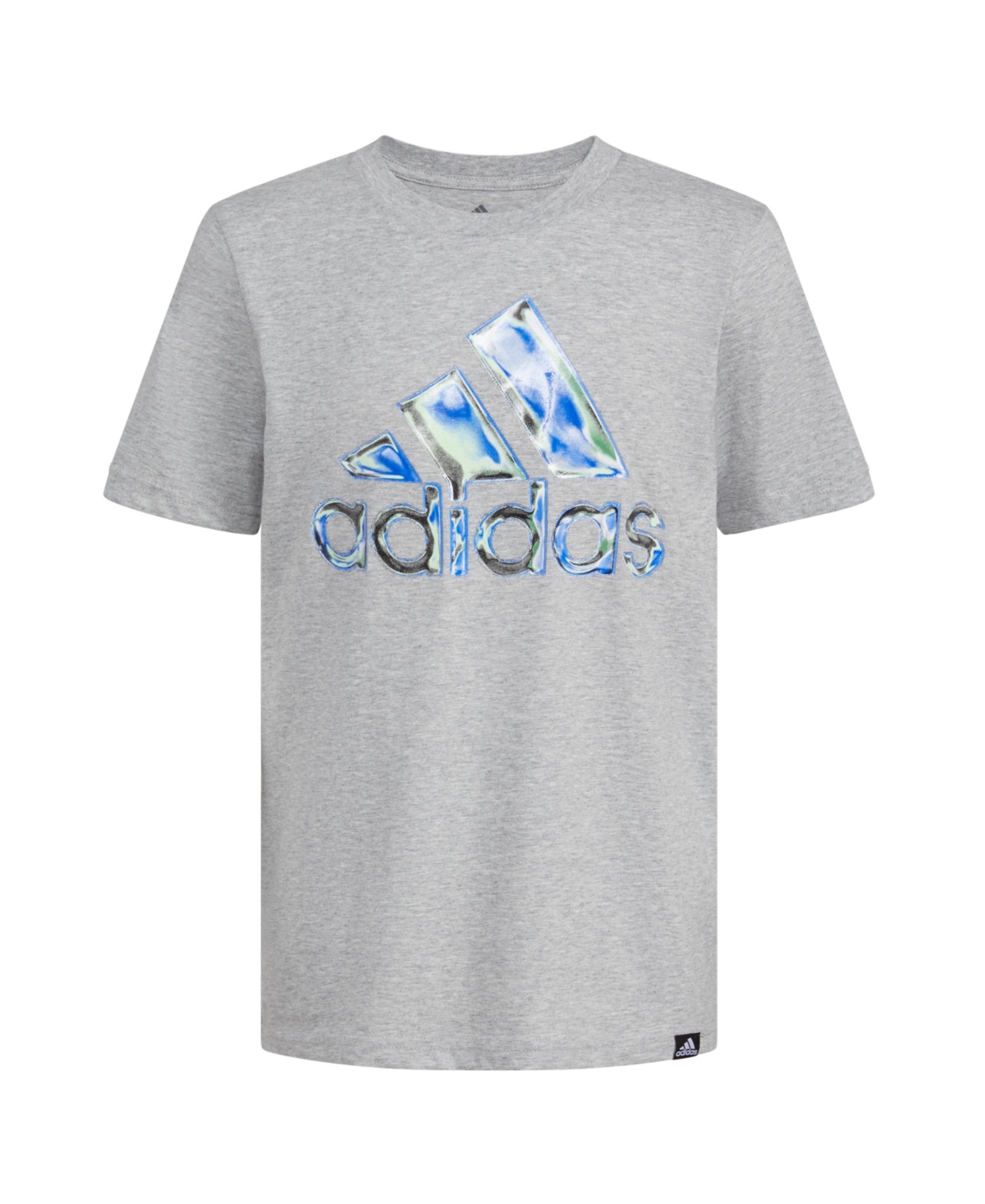adidas Big Boys Short Sleeve Chrome Logo Heather T-Shirt