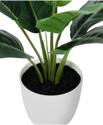 17" Indoor Artificial Aureum Plant with Decorative White Pot