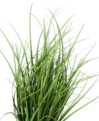 23" Indoor Artificial Grass Plant with Decorative Black Pot
