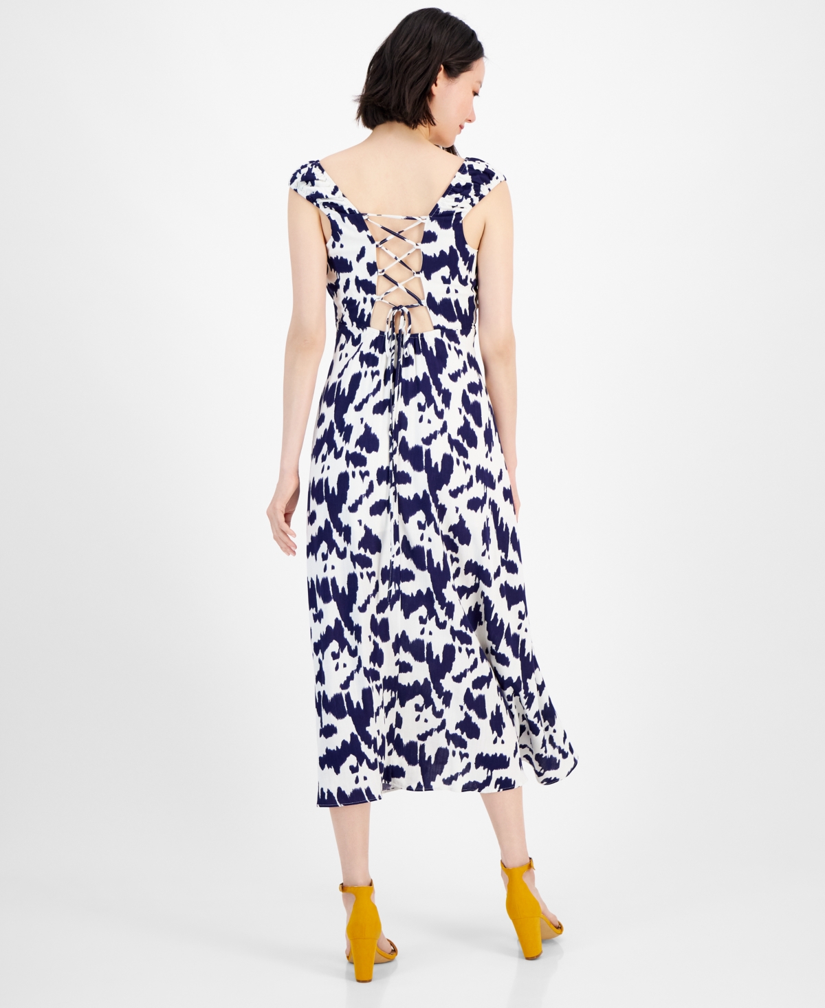 Sam Edelman Women's Square-Neck Sleeveless Midi Dress -ivory