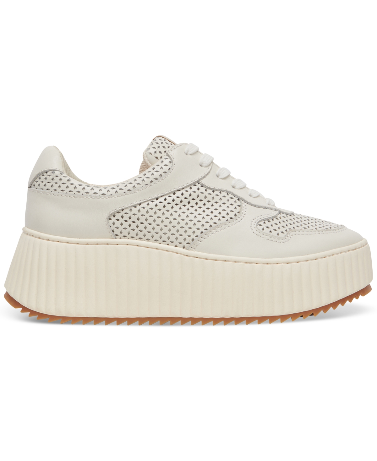 Shop Dolce Vita Daisha Lace-up Platform Sneakers In White Perforated
