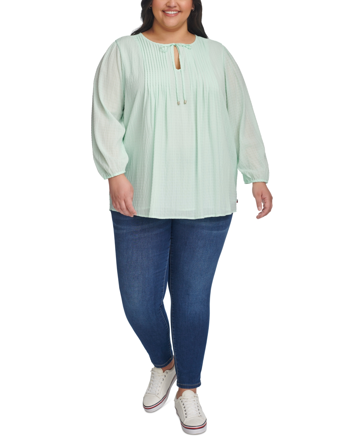 Tommy Hilfiger Plus Size Pintucked Top