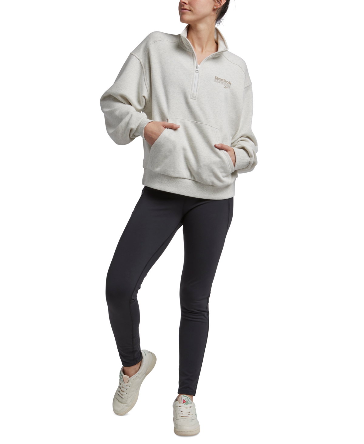 Reebok Women's Identity Brand Proud Quarter Zip Sweatshirt