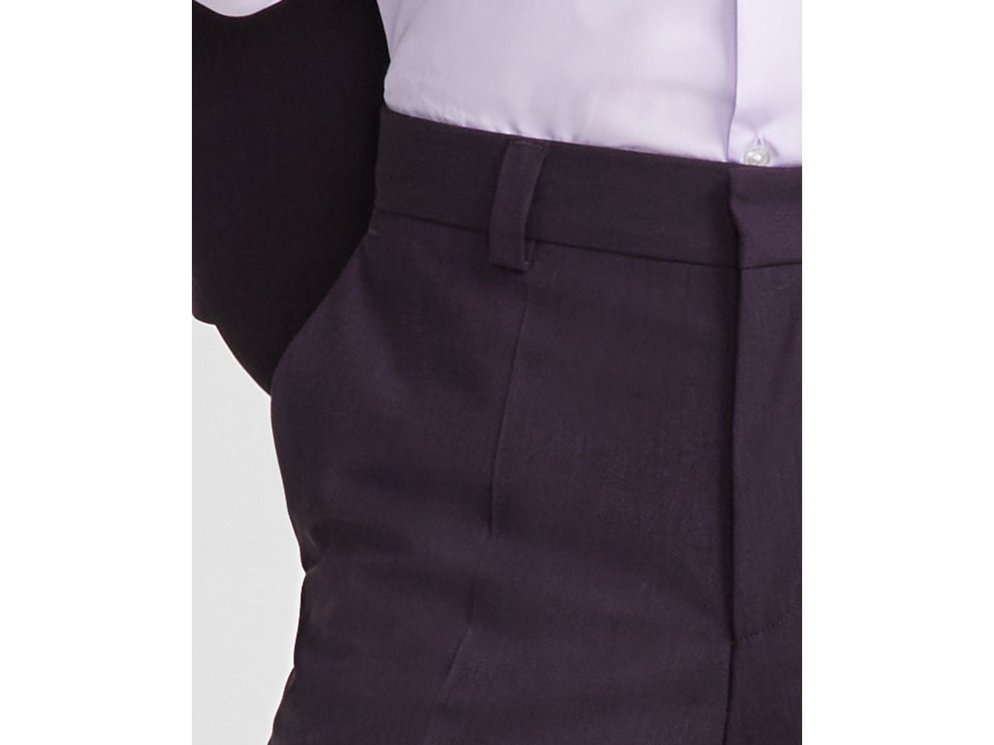 Мужские брюки Hugo Boss Modern-Fit Solid Suit Separate, цвет: Фиолетовый — фото 5