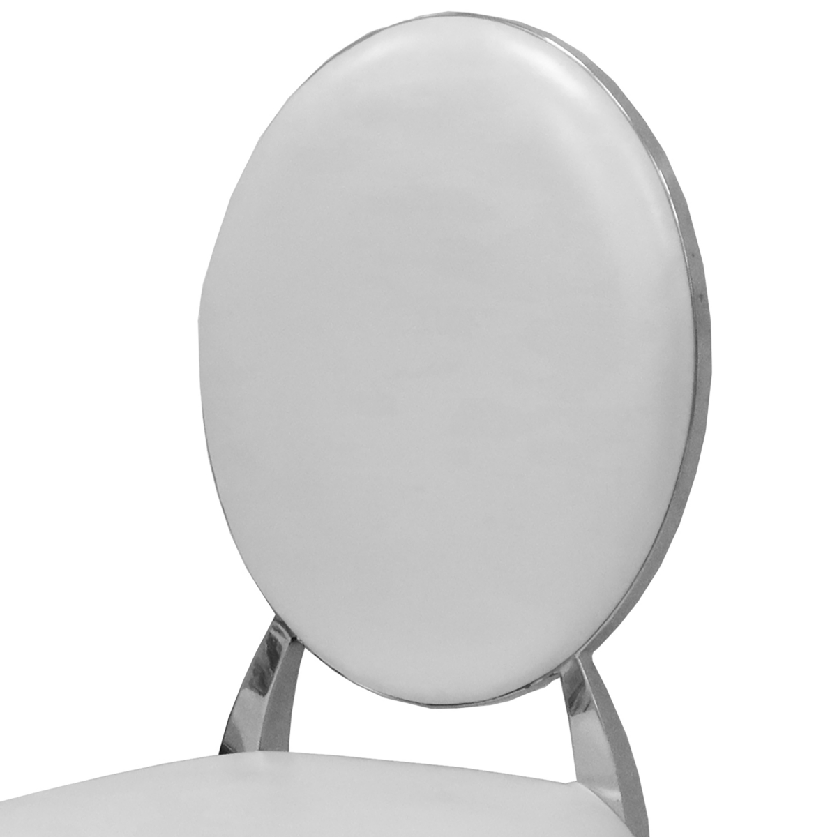 Streamdale Furniture Leatherette Dining Chair Set Of 2, Oval Backrest Design And Stainless Steel Legs