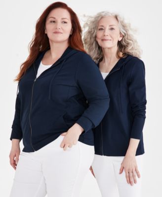 Women's Zip-Front Hooded Sweatshirt, Created for Macy's