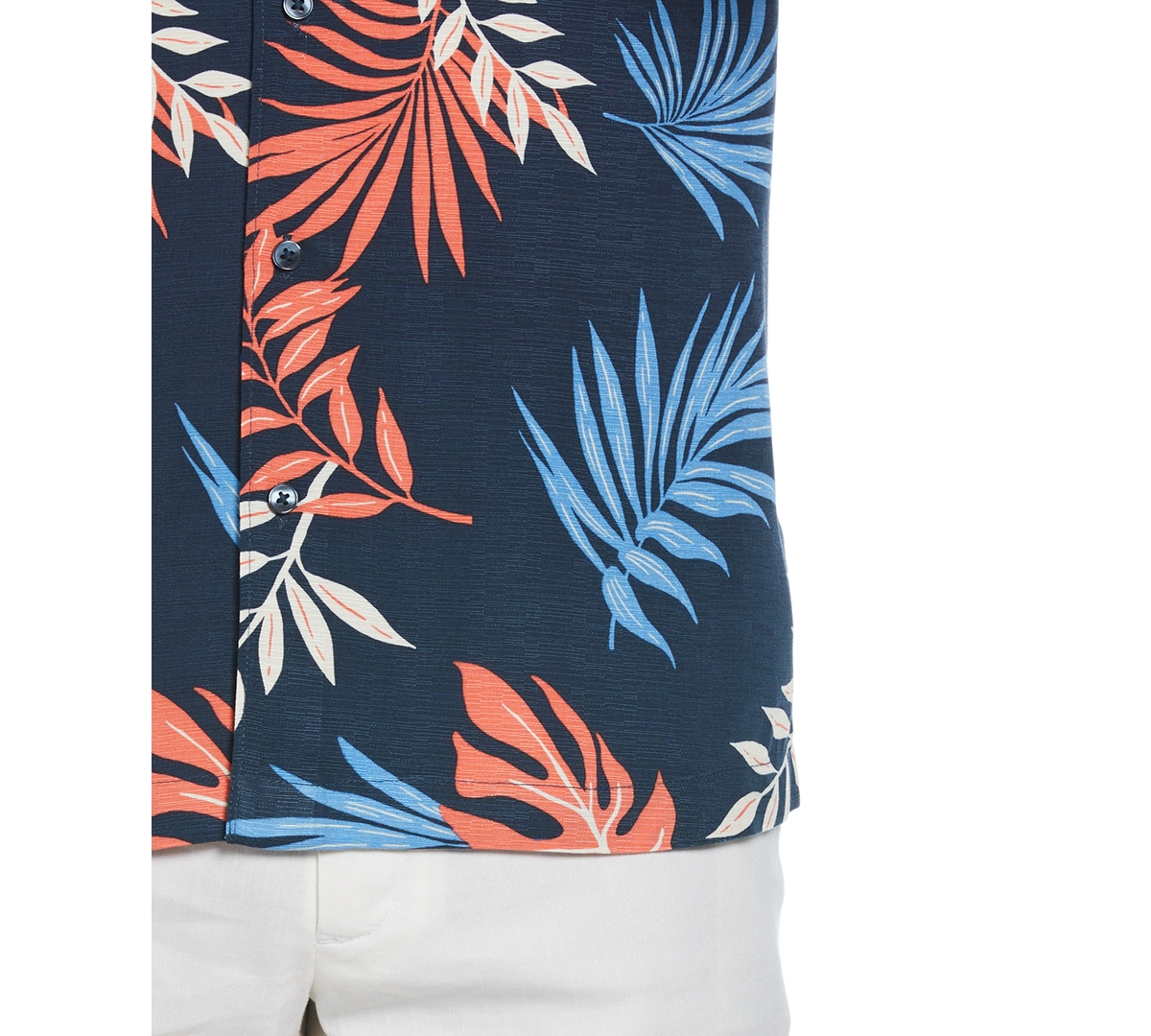 Shop Cubavera Men's Textured Leaf-print Button-down Shirt In Spellbound