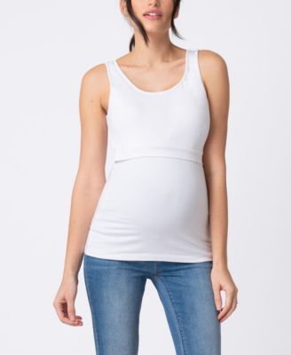 Seraphine Women s Maternity Nursing Tank Top White