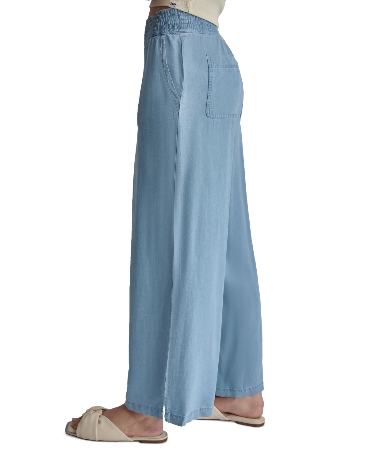 DKNY JEANS WOMEN'S PULL-ON WIDE-LEG ANKLE PANTS 