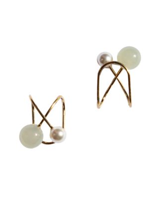 Colette — Jade and pearl ear cuffs