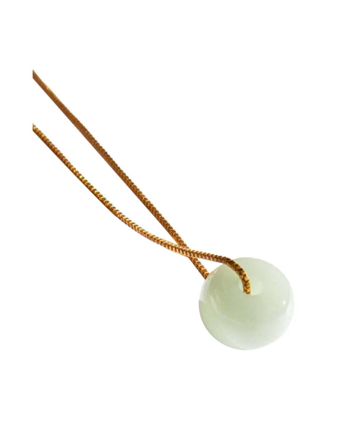Donut - Green jade pendant necklace - Green