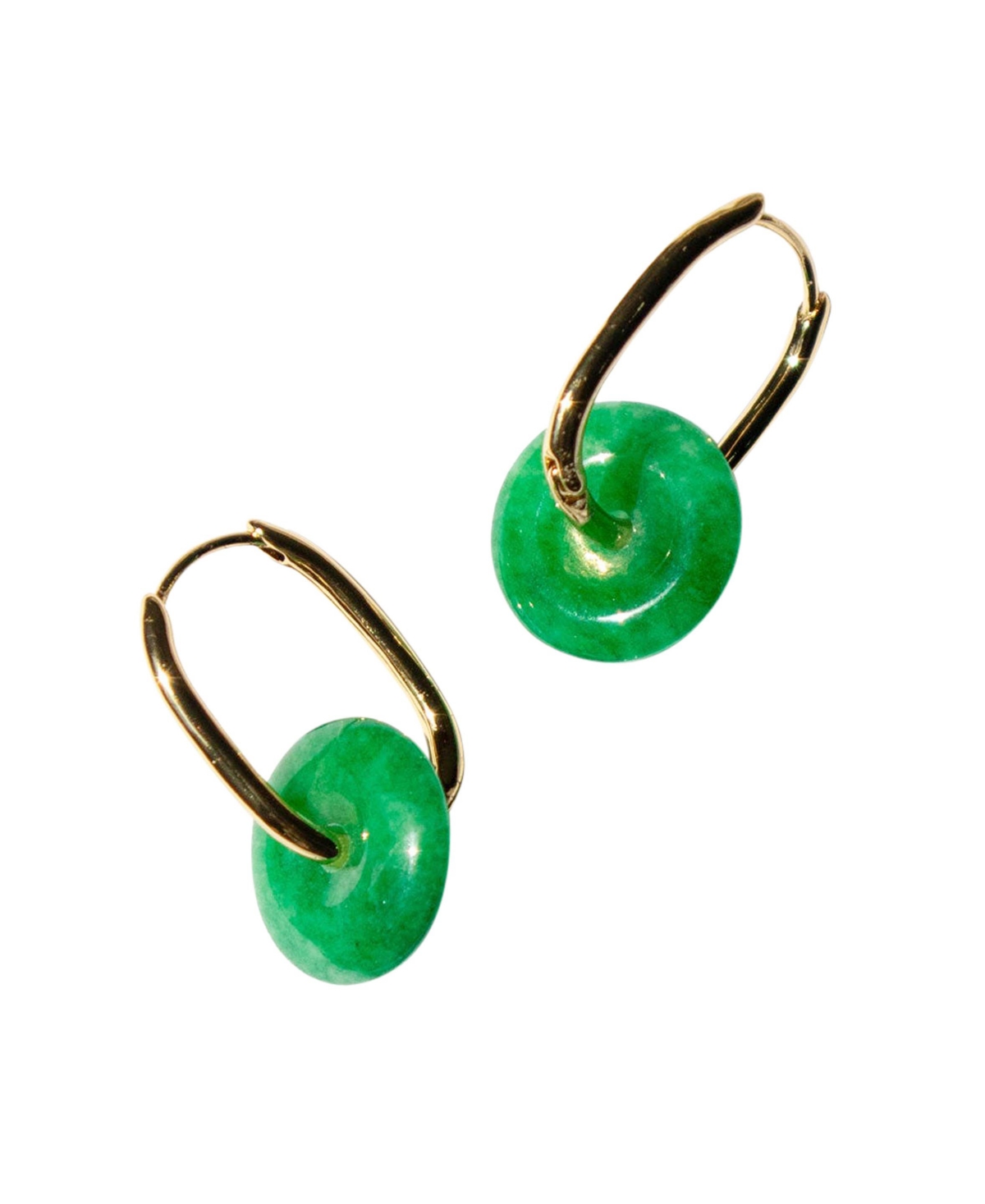 Willow - Green jade stone hoop earrings - Green