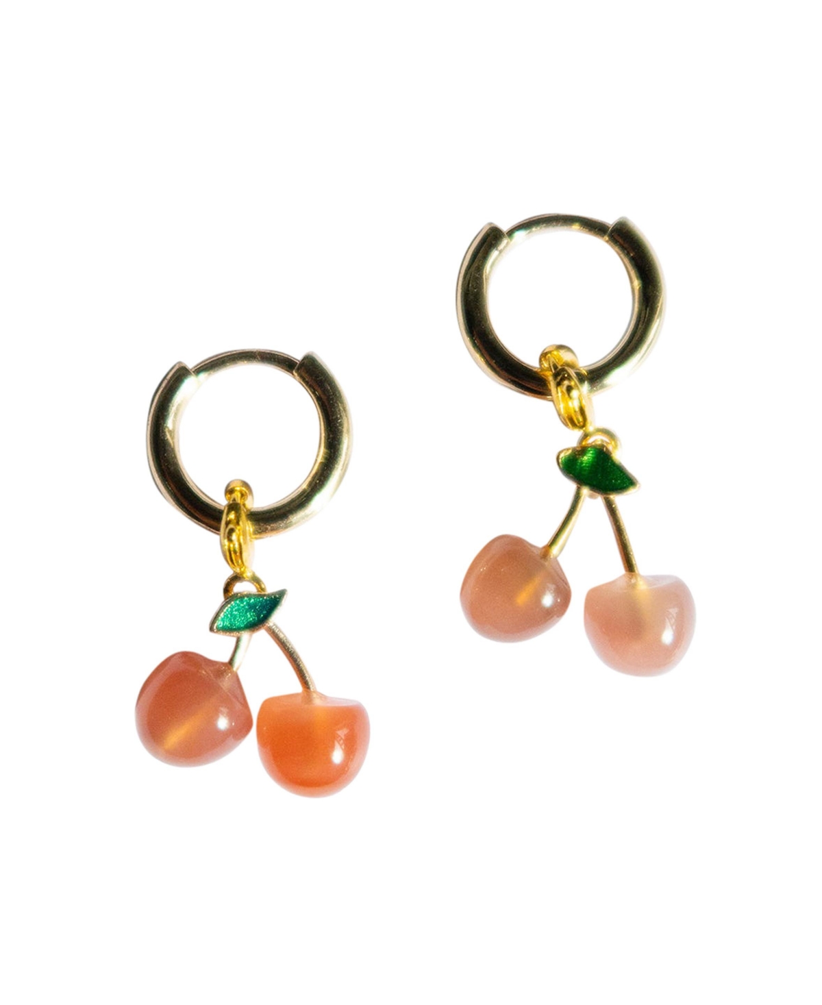 Harvest - Jade stone charm earrings - Pink