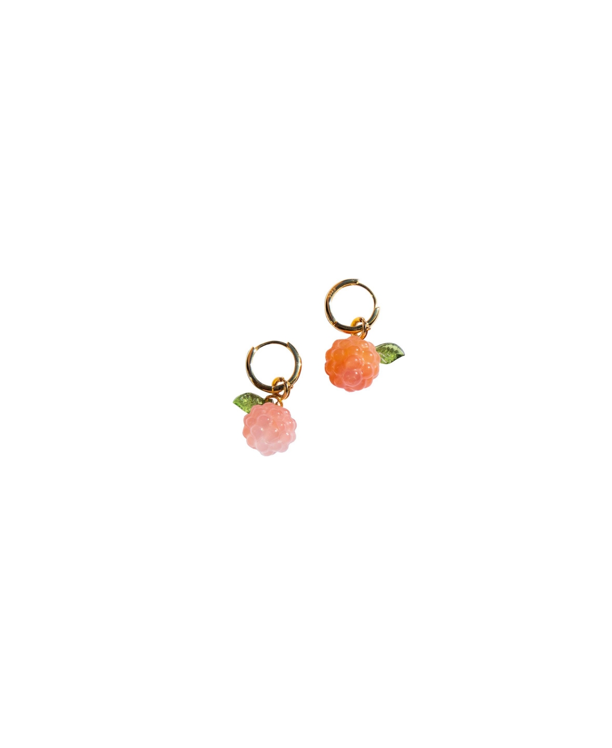 Harvest - Raspberry Jade stone charm earrings - Pink