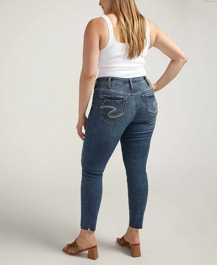 Silver Jeans Plus Size Suki Curvy Fit Mid Rise Slim Bootcut Jeans, Vintage Dark Wash, 12W x 31L Donna