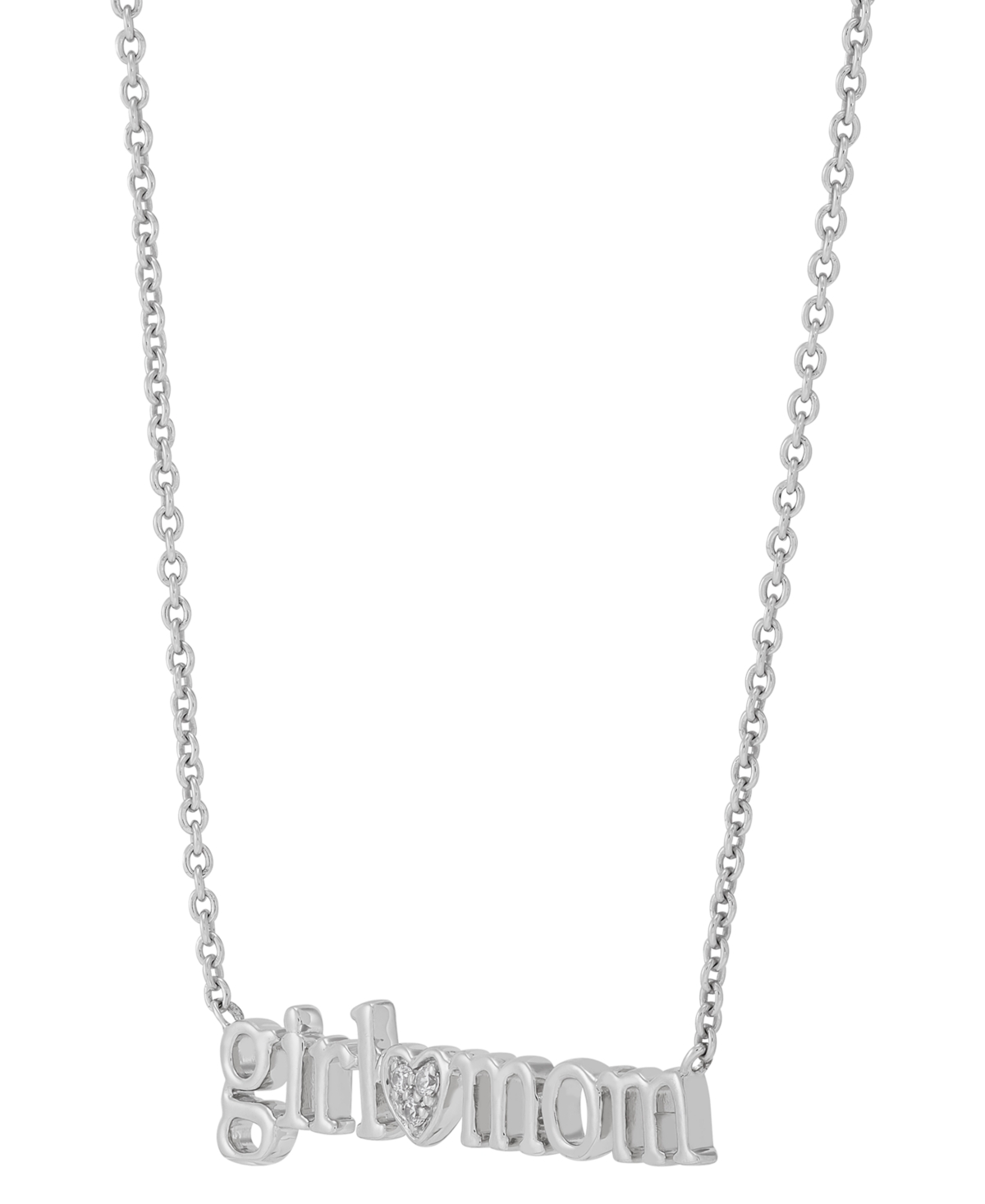 Diamond Accent Girl Mom Pendant Necklace or 14k Gold-Plated Sterling Silver, 16
