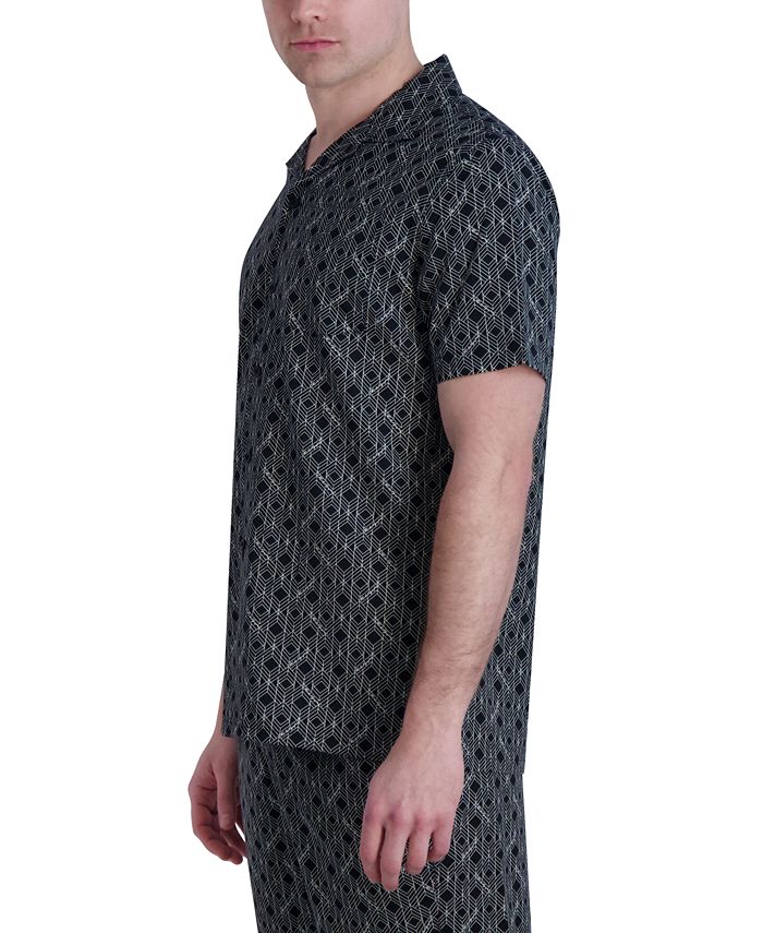 KARL LAGERFELD PARIS Men's Woven Geometric Shirt, Created for Macy's ...